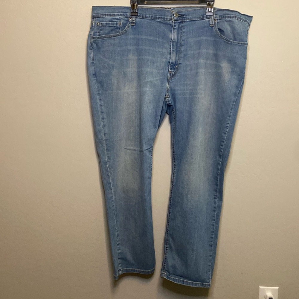 Levis 541 Athletic Fit Tapered Light Wash Denim Mens Blue Jeans 48x32